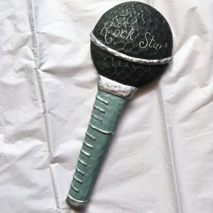 Kirklands Rock Star Microphone Teal Hand Mirror